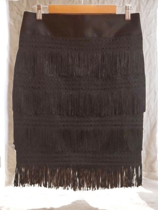 Express Dresses & Skirts - Express Skirt Women's Size 10 Elegant Black Fringe Skirt
